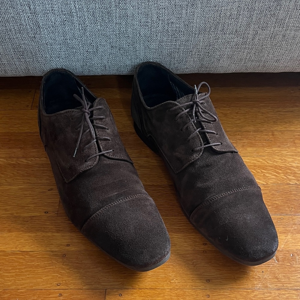 Tommy Hilfiger Dark Brown Suede Oxfords